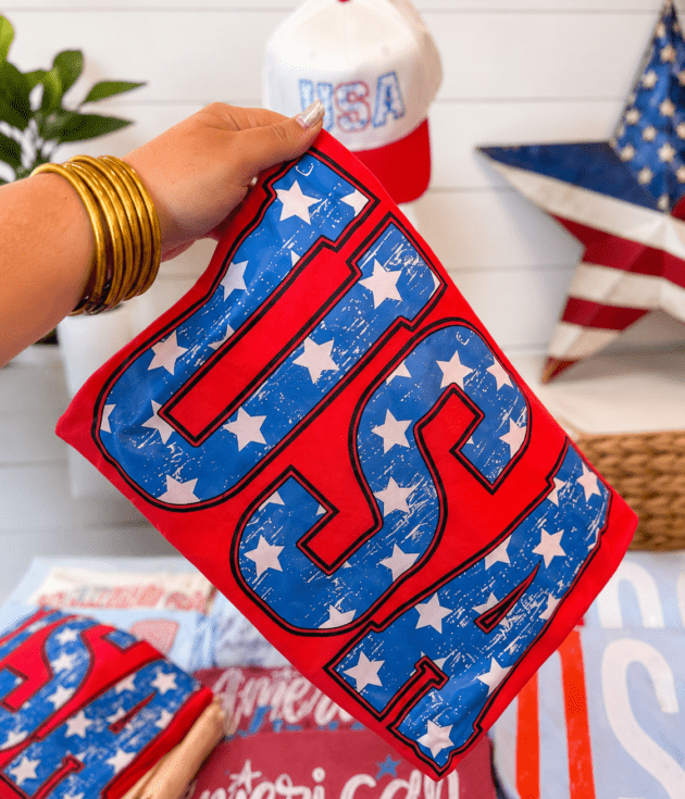 Red USA tee